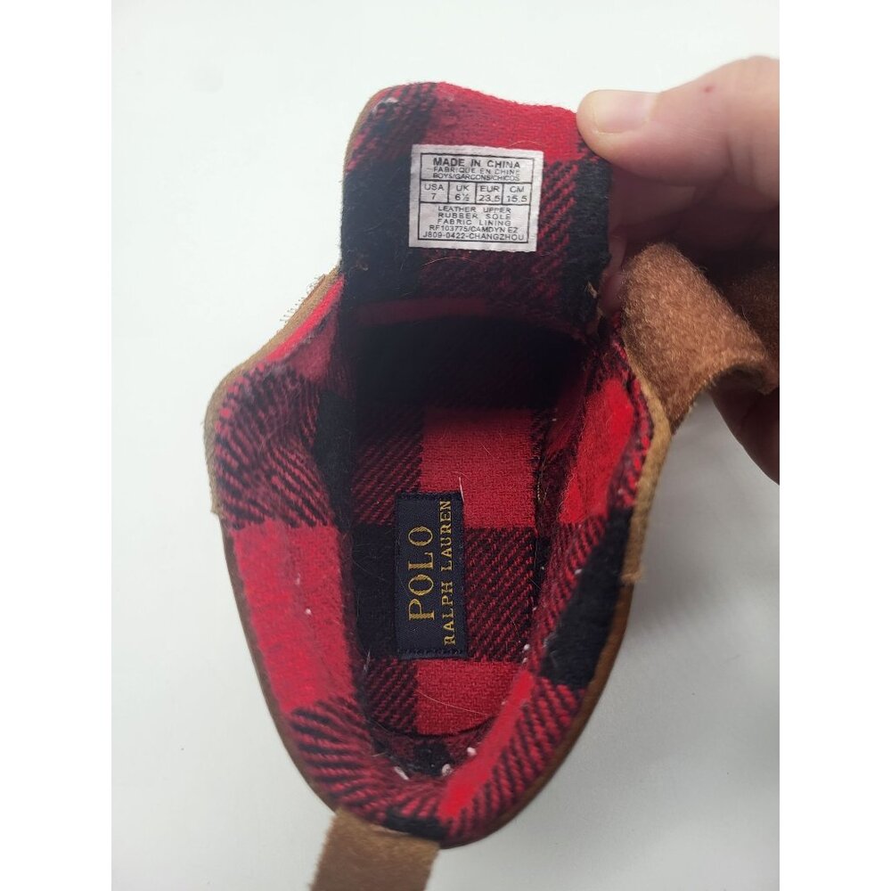 Polo Ralph Lauren Toddler Boys SZ 7 Camdyn Brown Suede High-Top EZ Sneakers - Picture 10 of 11